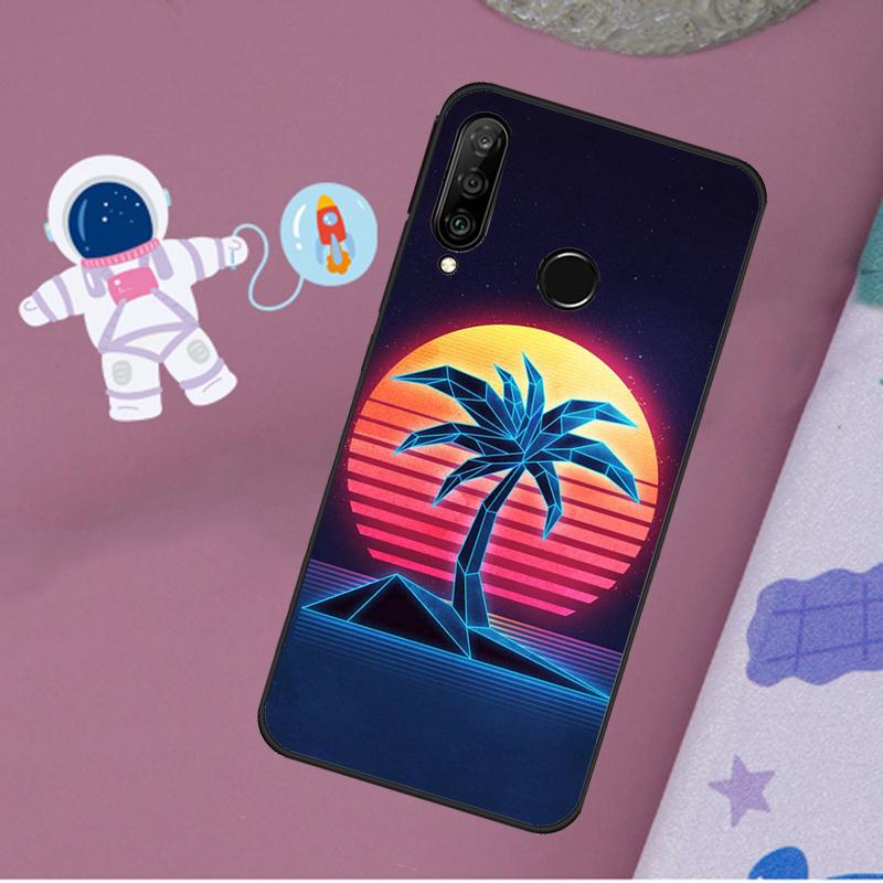 Ретровейв Неоновое Пальмовое Дерево Для Huawei Nova 10 9 SE 11 Pro Y60 Y70 Y90 Y61 Y91 Y72 Y73 12i 11i 8i P20 P30 P40 Lite Чехол