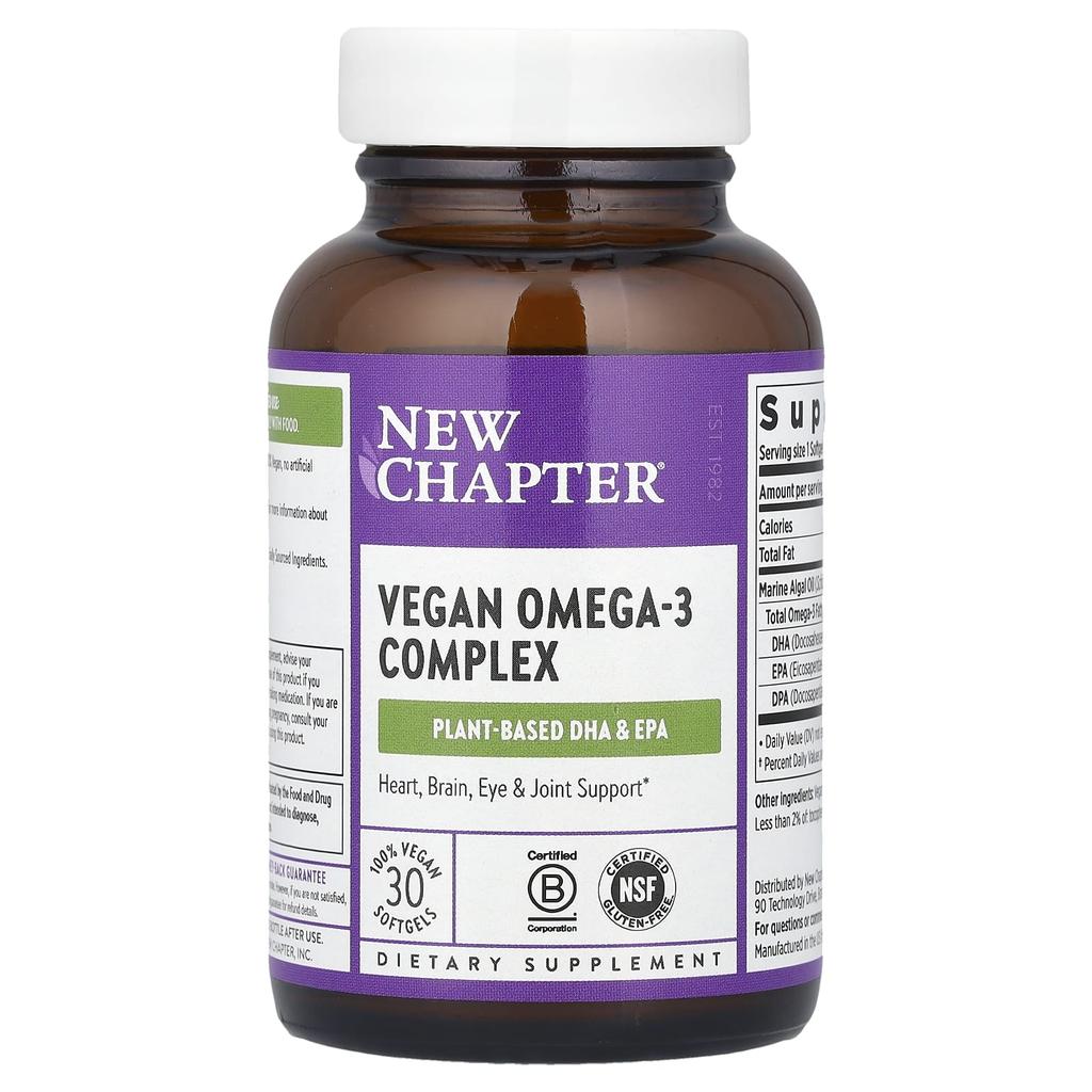 New Chapter, vegan omega-3 complex, 30 softgels
