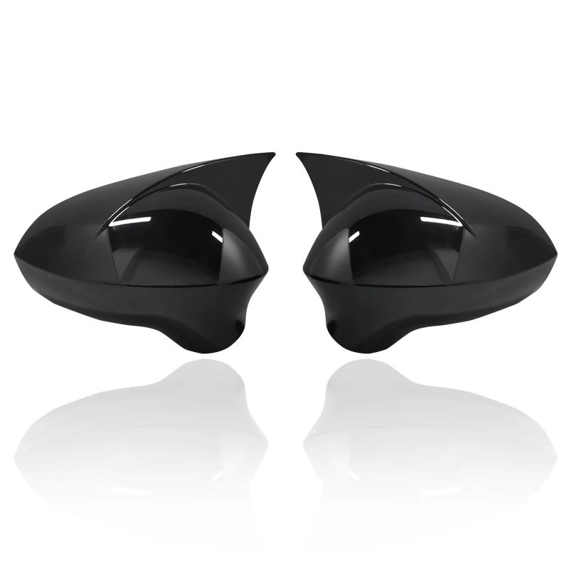 Для SEAT Leon MK2 1P Ibiza MK4 6J 2008-2017 Глянцево-черные/Под карбон Накладки на боковые зеркала Заглушки Пластик ABS Автомобильный аксессуар для экстерьера