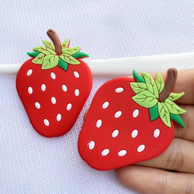 6 шт. милый ПВХ Большая клубника гибкий клей Плоская сторона DIY Украшение для скрапбукинга Украшение для поделок на телефон D83A