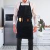 Yousheng Work Apron with Front Pocket Oil-resistant Sleeveless Adjustable Unisex Grilling Black Cross Back Chef Apron for Cafe