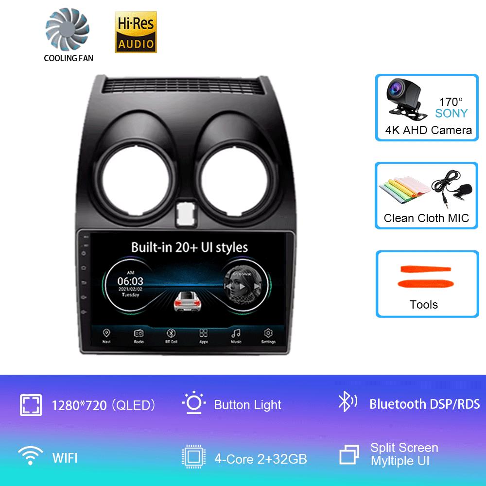 Android 14 2 DIN для Nissan Qashqai 1 J10 2006-2014 Радио Mobil Navigasi Pemutar Мультимедиа DVD Carplay Стереодинамик Ke