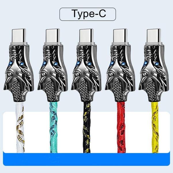 USB-кабель для быстрой зарядки, светодиодный цветной светильник, кран, кабель для зарядки телефона для IPhone / кабель Micro USB / Type-C для IPhone и других смартфонов Android