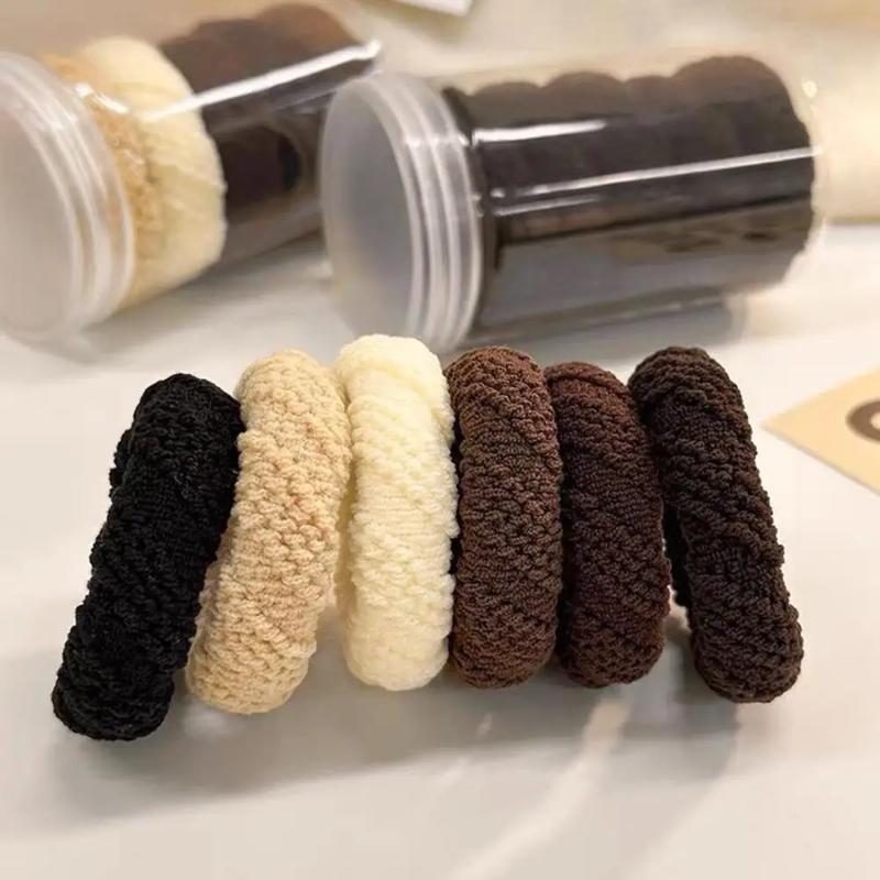 5 шт./набор Высокоэластичные резинки для волос для женщин Плюшевые резинки для волос для девочек Веревка для густых волос Женские скранчи Повязка на голову Головной убор