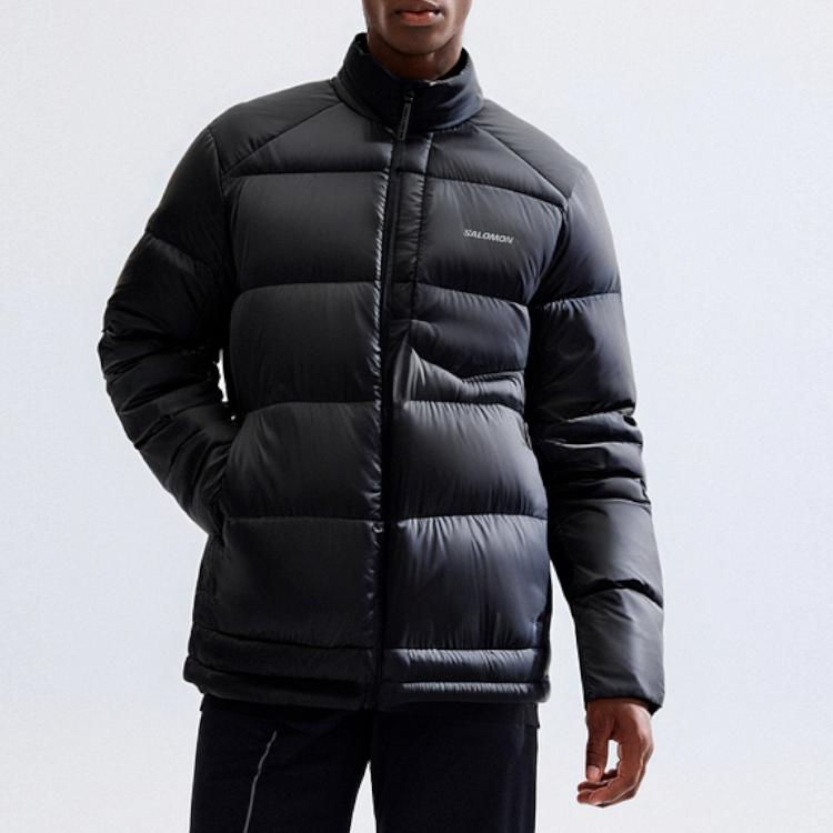 SALOMON Outline Outdoor Series Warm Windproof Zipper Stand Collar Down Jacket Men Jackets Deep-Black C22819