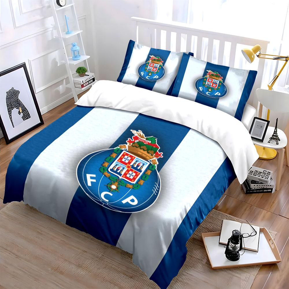 Blue stripes, FCP crest. Bedding sets Duvet cover sets Duvet covers Pillowcases(1 * Duvet Cover 2 * Pillowcases without duvet insert)