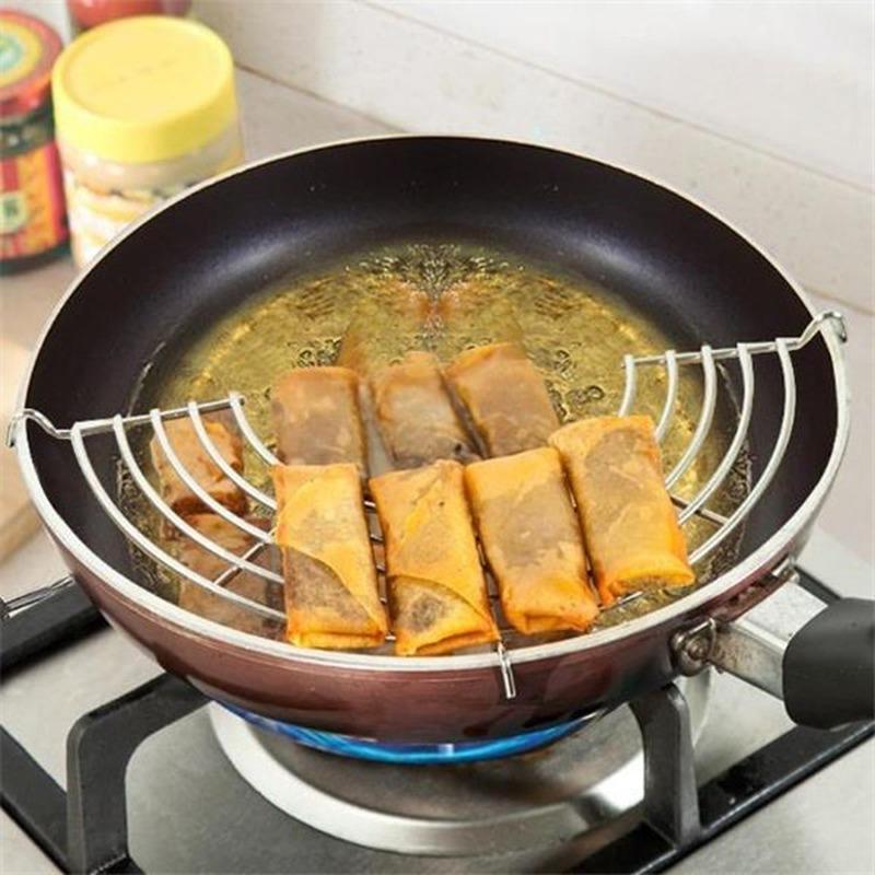 Circular Stainless Steel Steam Rack Pot Shelving Insulation Steam Tray Leak Oil Rack Cooking Tool