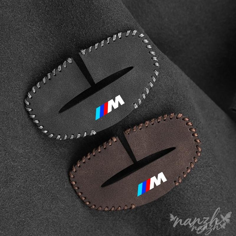 SNLL4 Car Safety Buckle Clip Protector Suede Seat Belt Anti-scratch Cover For BMW F30 F20 F10 F18 F22 F01 X3 F02 M3 M5 Auto Keychain