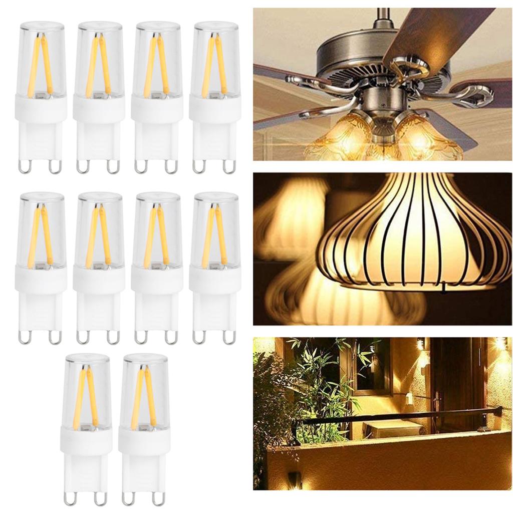 10Pcs G9 Base LED Light Bulbs 1.5W AC110V BiPin Bulb for Chandelier Ceiling Light Wall Lamp