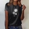 Женская модная повседневная футболка с коротким рукавом и круглым вырезом с принтом, топ