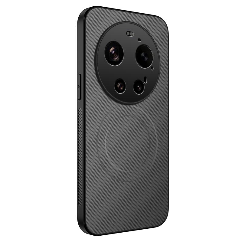 For Xiaomi 17 Ultra 5G Magnetic Case WANLONFENG TQ Series Carbon Fiber Texture PC TPU Phone Cover