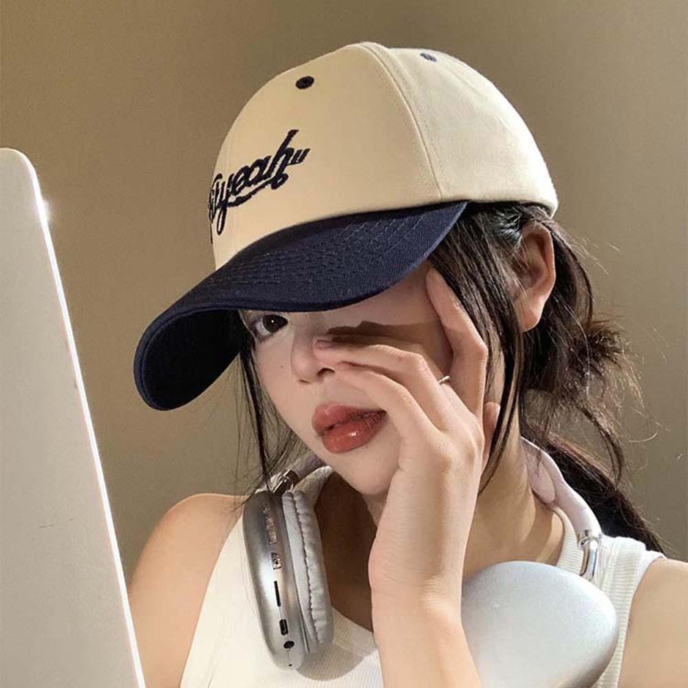Sunscreen Unisex Peaked Cap Korean Style Summer Sunshade Hats Letter Embroidery Baseball Cap  Men