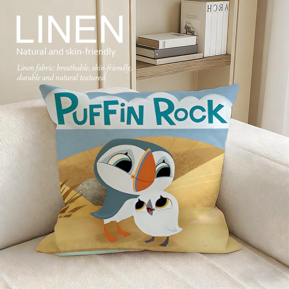 Animation Puffin Rock Cushion Cover Pillowcase Set Pcs x x Breathable Washable Sofa Cushion Cover
