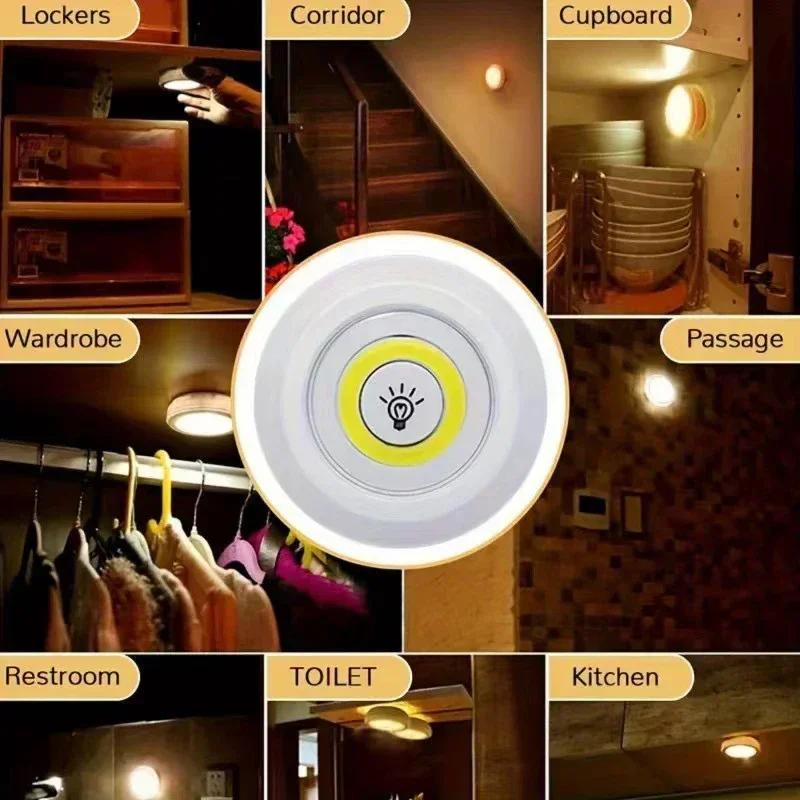 Battery Operated Dimmable LED Under Cabinet Light With Remote Control Wireless Night Light For Closet Wardrobe Bathroom