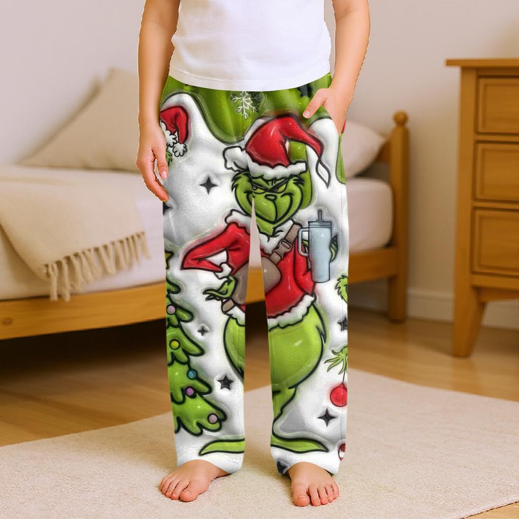 Fashionable Children's Versatile Print Pocket Casual Pants