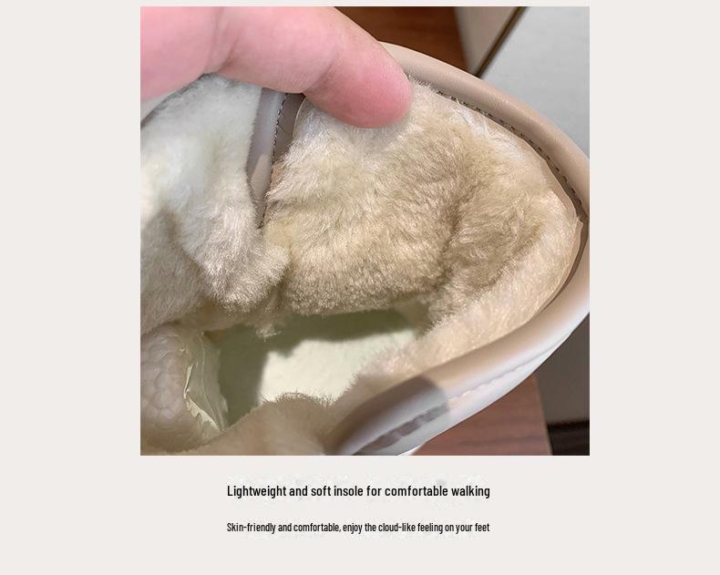 Женские зимние бархатные высокие зимние ботинки 2024 года — теплая, стильная повседневная обувь в корейском стиле (Модель КТ2822)