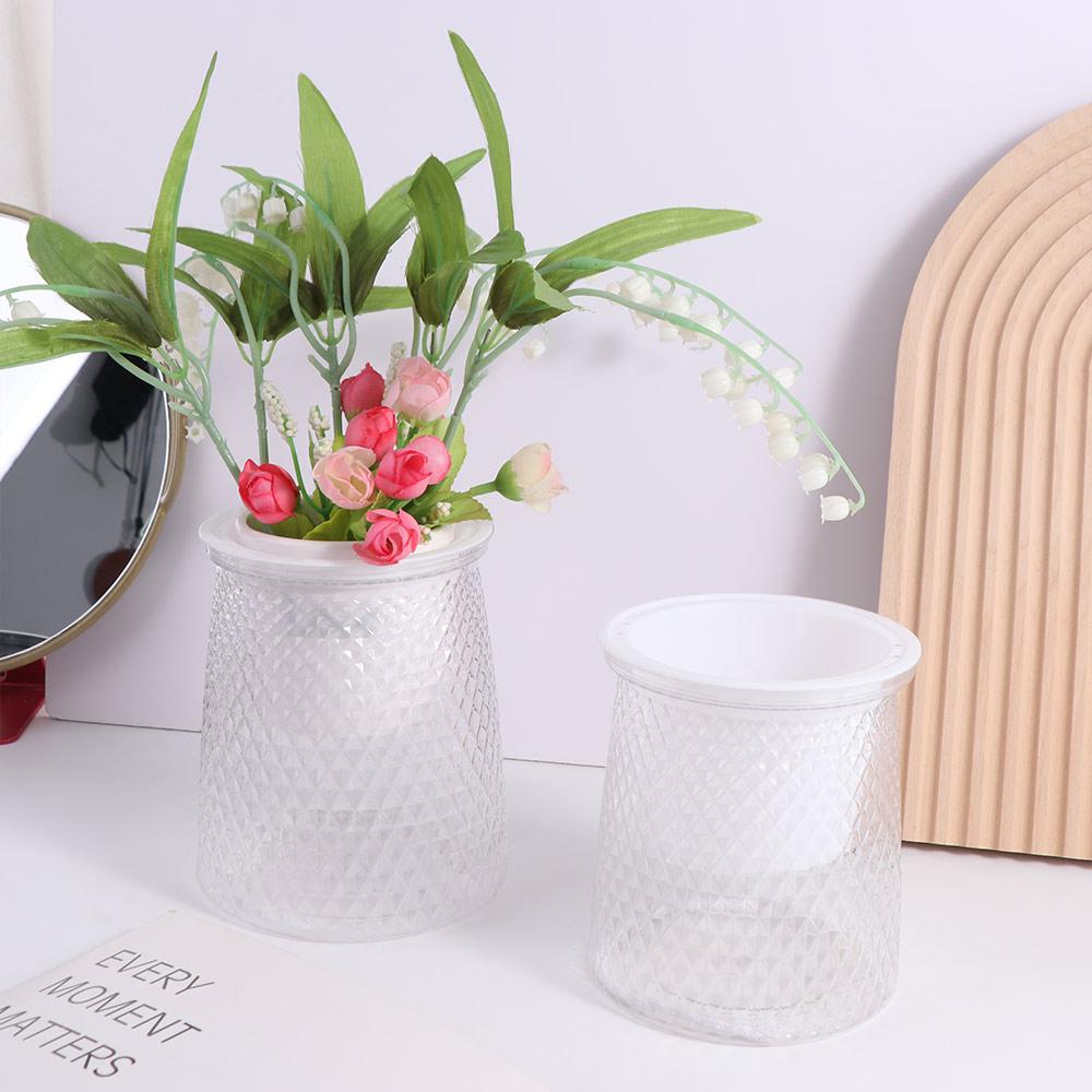 Прозрачный самополивающийся горшок для растений, пластиковый ленивый горшок для цветов, ваза для цветов, аквариум, настольный