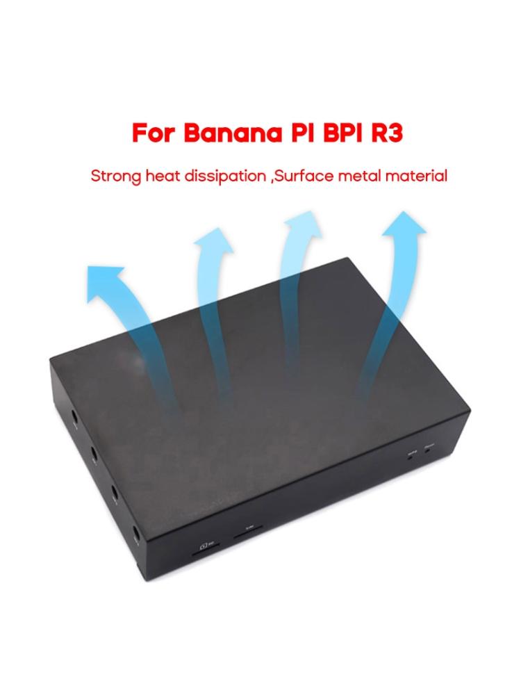 Металлический корпус - коробка для Banana Pi BPI R3 Охлаждающий металлический процессор - радиатор Защитная коробка для Banana Pi BPI R3