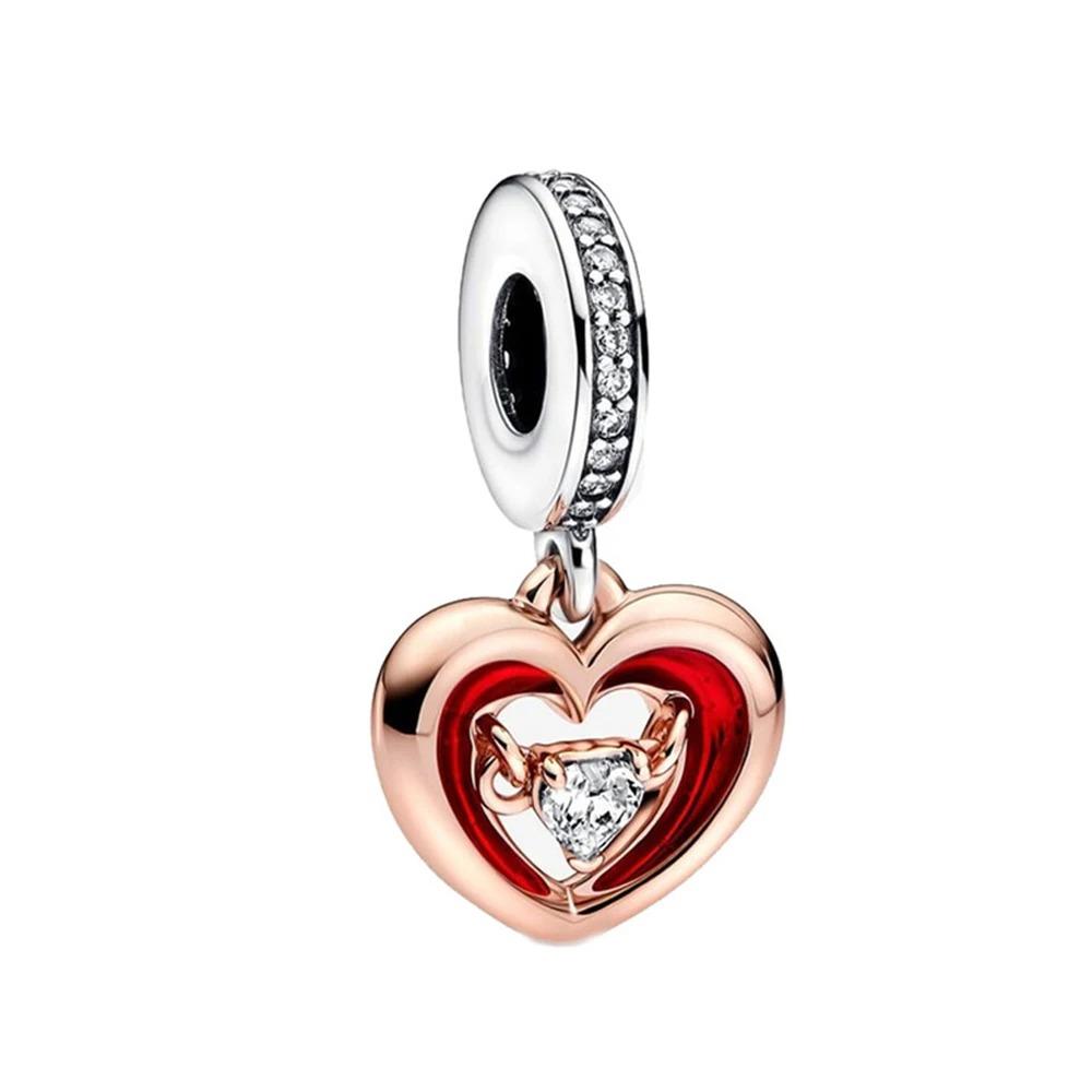 S925 Silver Lollipop Coffee Pot Charm Beads with Love Lock Key for DIY Women Bracelet Jewelry Boutique