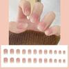 24Pcs/Box Glossy Gradient False Nails Full Cover French Style Nails Reusable Press On Nails  Girl