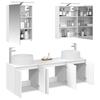5 Piece Bathroom Cabinet Set White Engineered Wood