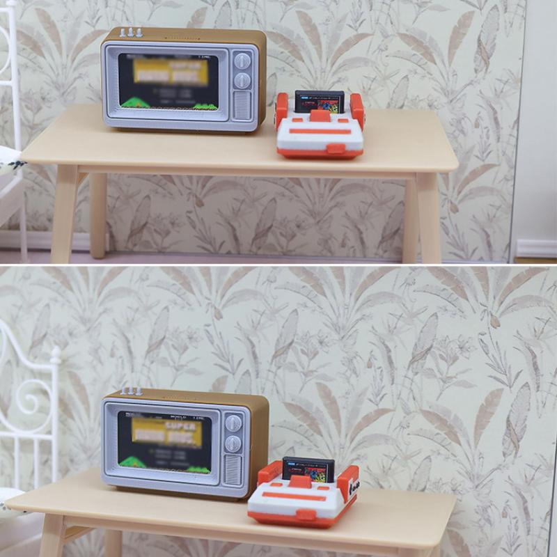 1 шт. 1/12 Кукольный домик Симуляция Миниатюрный Ностальгический Модель ТВ-приставки для игр Декорация сцены гостиной Аксессуары для кукол Игрушки