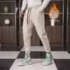 Мужские зимние повседневные свободные спортивные штаны с бархатной подкладкой для бега на открытом воздухе