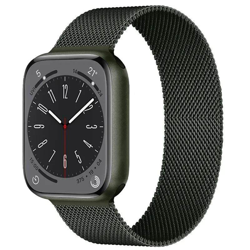 Магнитный петлевой ремешок Для Apple watch Ремешок 44мм 40мм 45мм 41мм 42мм 38мм Браслет из нержавеющей стали iWatch Серии Ultra 9 8 SE 7 6 5