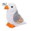 Natural Style Shelf Decorations Hand Carved Basswood Bird Ornament, Cute Wooden Animal Figures, Home Decor Compact Size Statues for Desktop
