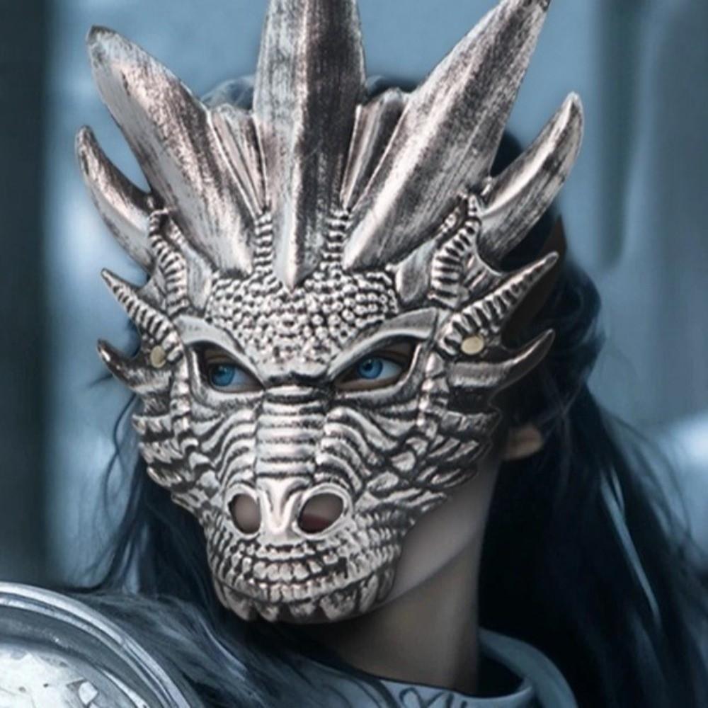 Plastic Dragon Head Mask Full Face Masquerade Mask Punk Halloween Mask  Makeup