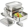 Large Capacity Stainless Steel Lunch Box with Compartment School Picnic Portable Bento Box Reusable Metal Food Storage Container