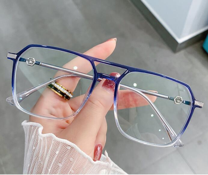 Transparent Pink Square Glasses Frame Luxury Oversized Designer Shades Clear Computer Glasses Women Men Anti Blue Light