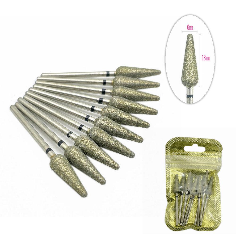 10 шт./упак. сверло для ногтей, полировщик, алмазные сверла для ногтей, вращающиеся насадки для электрического маникюрного аппарата, фрезы, заусенцы, инструменты для дизайна ногтей, аксессуары