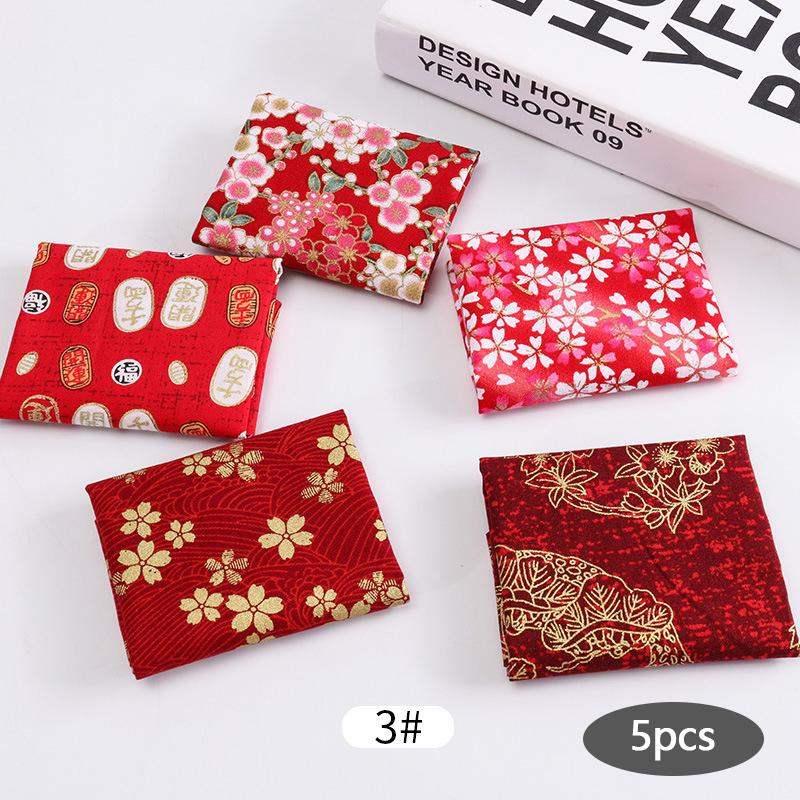 5 шт. Разноцветная хлопчатобумажная ткань для одежды для кукол ручной работы, мелкая цветочная ткань, набивная ткань, материал для пэчворка ручной работы, сделай сам