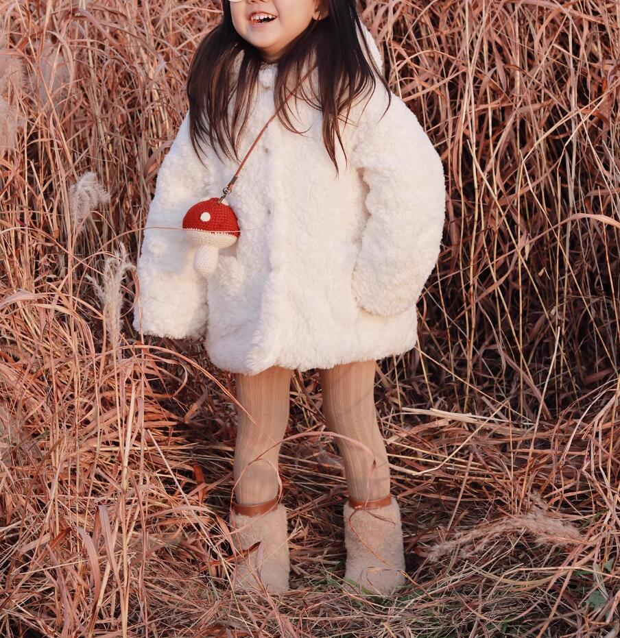 Модные милые нескользящие мягкие туфли для малышей для девочек, детские хлопковые зимние сапоги, зимние теплые сапоги из овечьей шерсти, детские меховые сапоги для принцесс