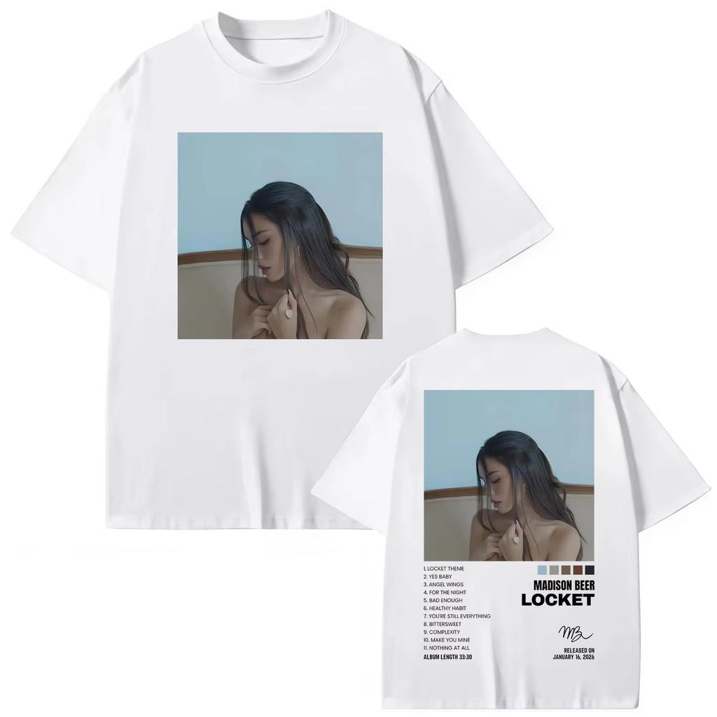 Madison Beer Locket Album Graphic T Shirts Men Women High Quality Fashion Tshirt 2026 Springsummer Casual Short Sleeve Top