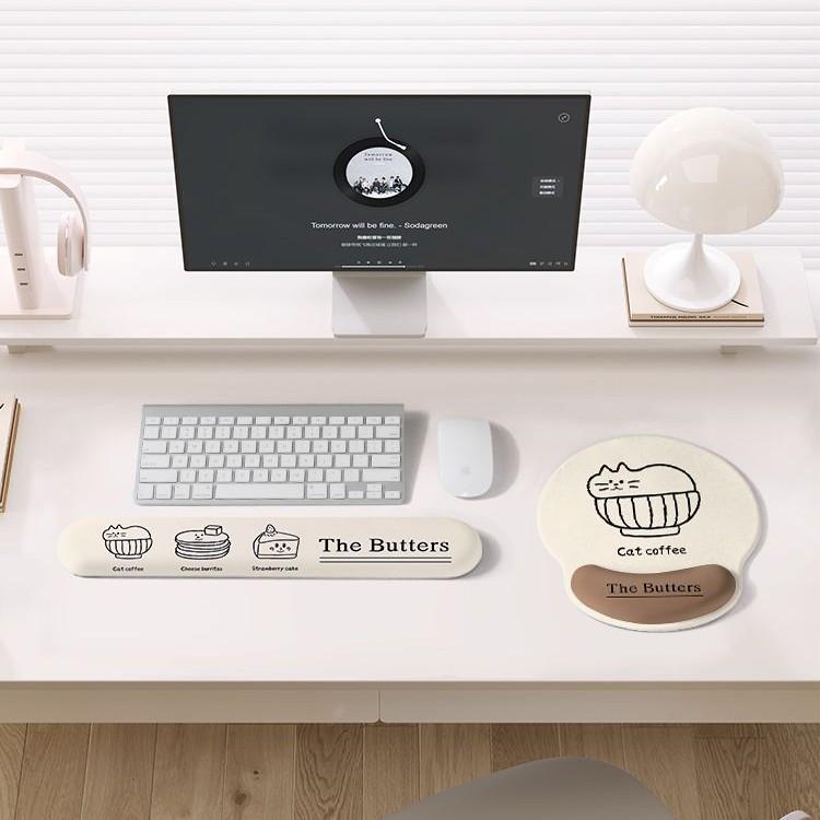 Креативный коврик для мыши с линейным рисунком и подставкой для запястья из пены с памятью