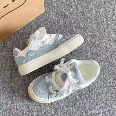 Милые пушистики универсальные нишевые туфли с бантом кеды женские новые на платформе белые туфли повседневные хлеб