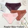 FINETOO 3PCS/Set Women Sexy Lace Panties Underwear Exotic Briefs Female Underpants Soft Lingerie Temptation Embroidery Intimates