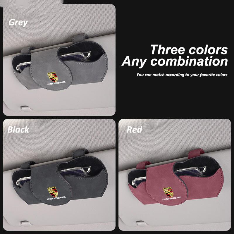 Автомобильный футляр для очков, ящик для хранения солнцезащитных очков на козырек для Porsche Cayenne Panamera Macan 911 718 Taycan Boxster Cayman 918 Аксессуар