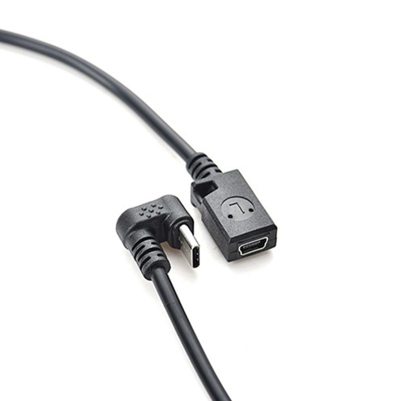 Мини USB 5-контактный female на Type C male Кабель для передачи данных для мобильного гейминга и зарядки планшета, 30 см