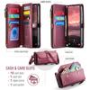 Для Samsung Galaxy A17 5G/A17 4G Кожаный чехол CASEME C36 с молнией 10 слотов для карт Чехол для телефона с ремешками