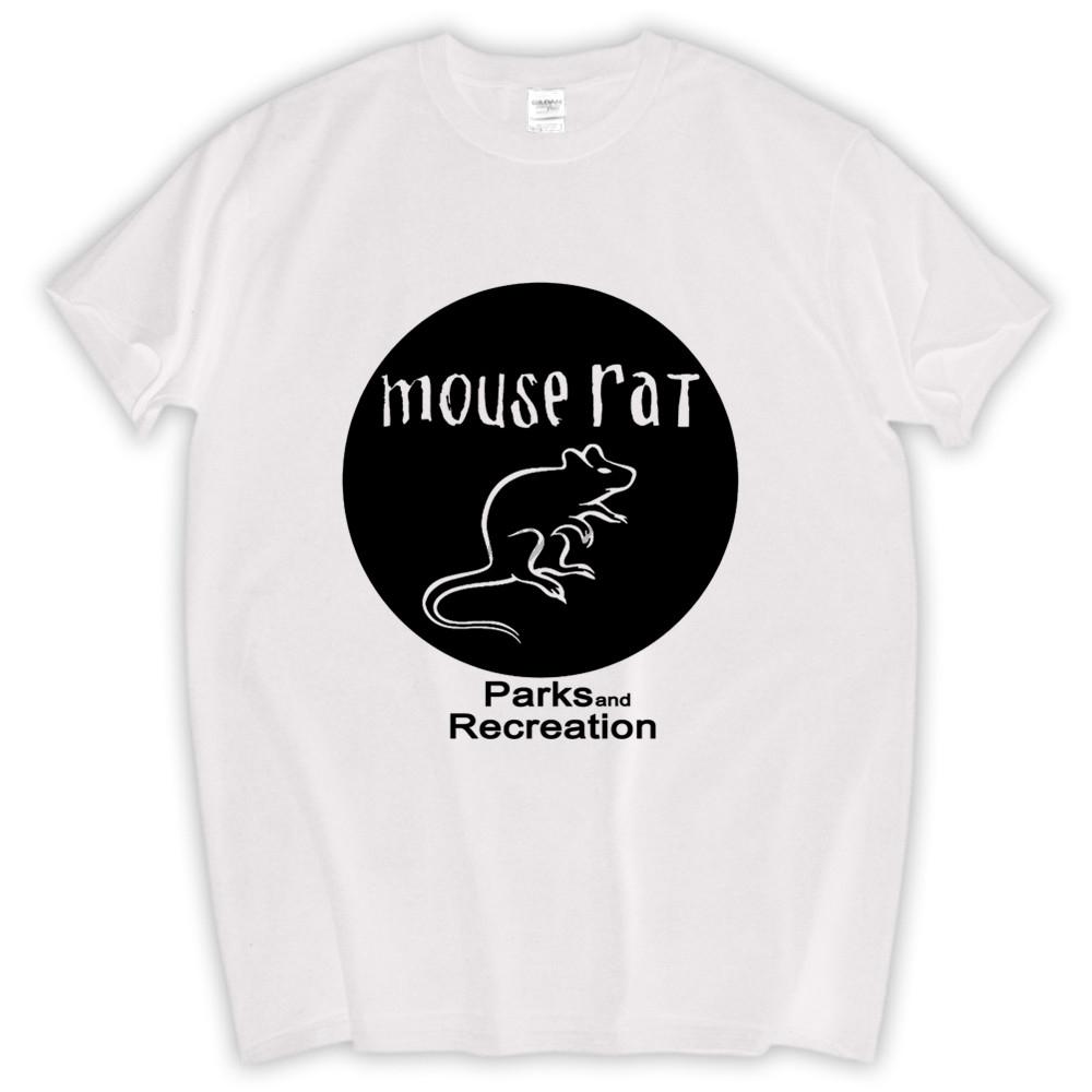 Parks And Recreation Mouse Rat Licensed Adult T Shirt male cotton tops brand summer tees