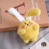 Adorable Pink Long-eared Bunny Keychain Plush Toy Cute Animal Pendant