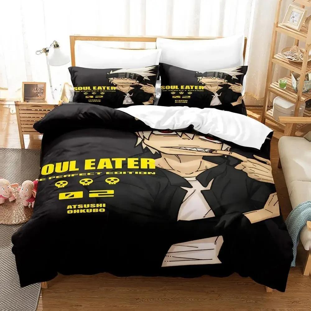 Комплект постельного белья Soul Eater Single Twin Full Queen King Size Bed Set Adult Kids Bedroom Duvet cover Sets 3D Print Anime Bed Sets