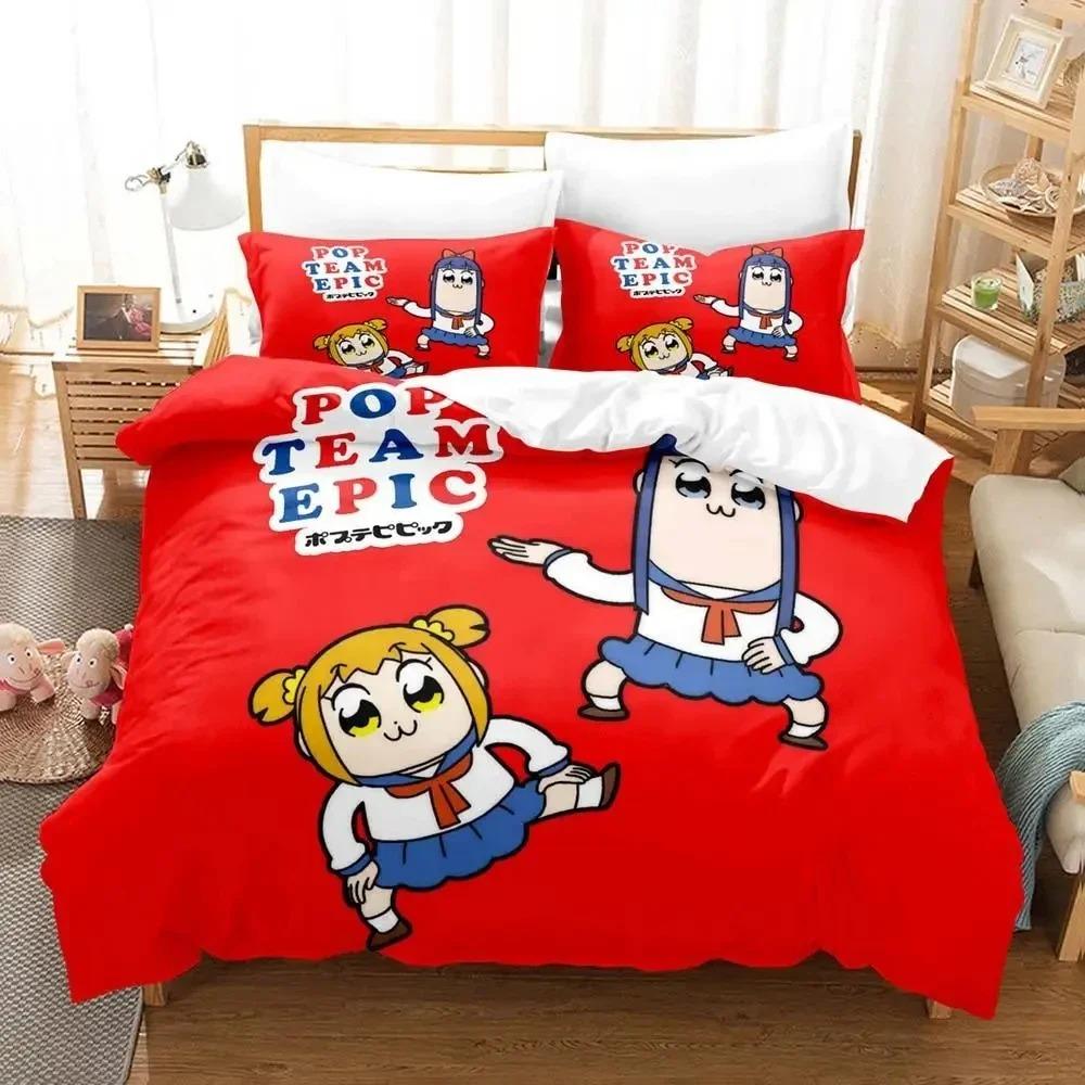 Аниме Pop Team Epic PIPI Постельный набор Пододеяльник Комплект для кровати Покрывало Наволочка Одеяло Размер Кинг Квин Мальчики Взрослые Постельный набор