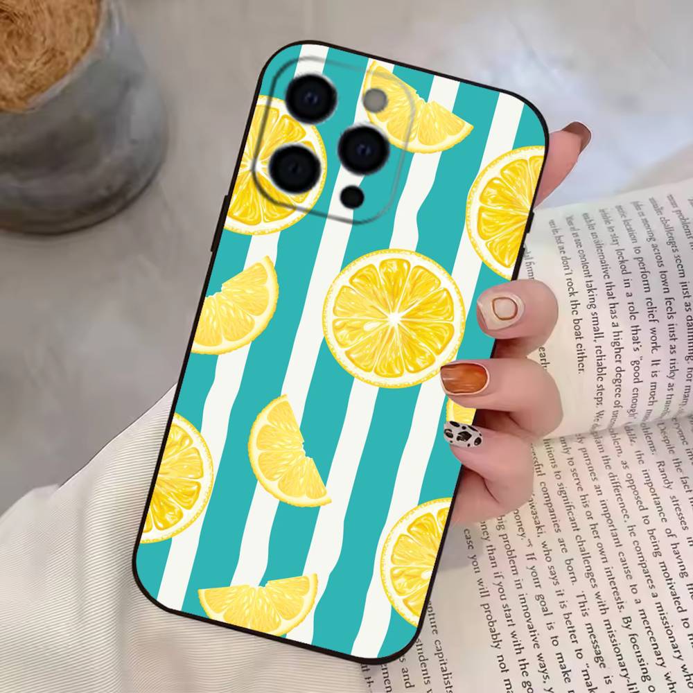 Чехол для телефона Lemon C-Cool с полосатым рисунком для iPhone 17,16,15,14,13,12,11 Plus,Pro Max,XS, Мягкий силиконовый черный чехол