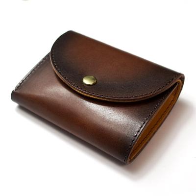 Компактный кошелек gradation MIRA Leather Натуральная кожа, сделано в Японии Маленький кошелек Trifold, окрашенный вручную QUATTRO/Tochigi Мужской Женский (Канеле Браун)