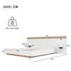 Ensemble pour lit double avec 2 tables de chevet LED et prise USB Lit C140 x 200 cm,2 tables de chevet Ensemble blanc (sans matelas)