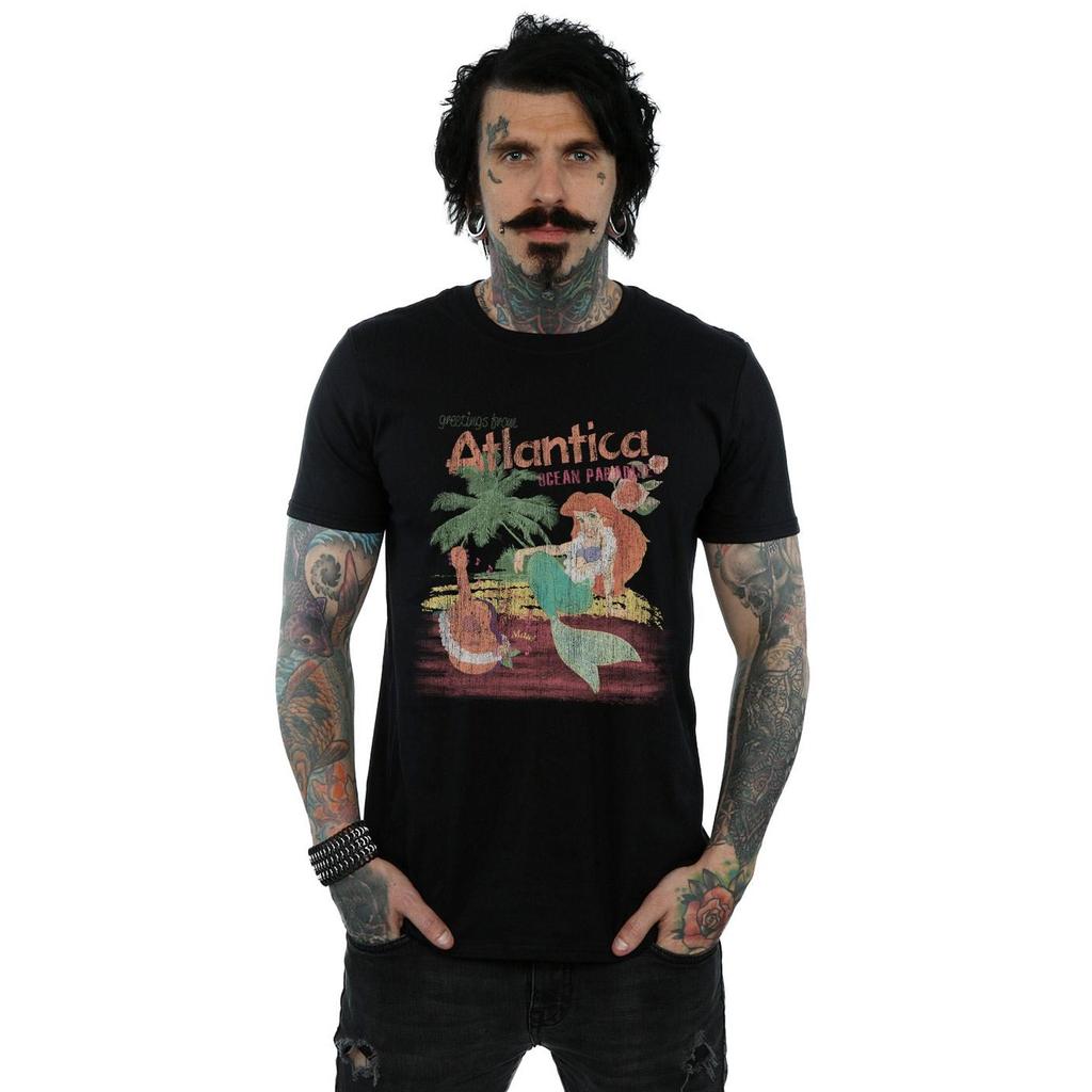 Disney Mens The Little Mermaid Greetings From Atlantica T-Shirt